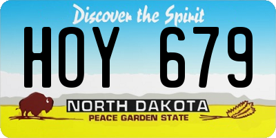 ND license plate HOY679