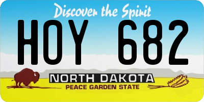 ND license plate HOY682