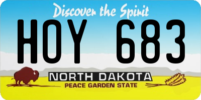 ND license plate HOY683