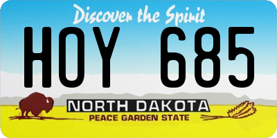 ND license plate HOY685