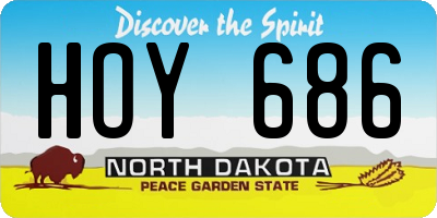 ND license plate HOY686