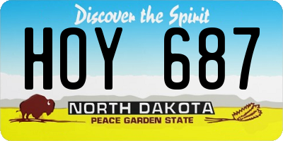 ND license plate HOY687