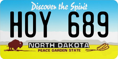ND license plate HOY689