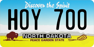 ND license plate HOY700