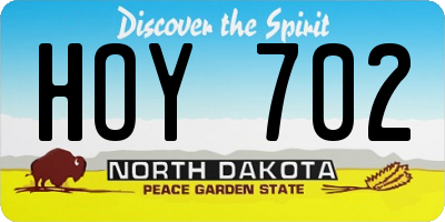 ND license plate HOY702