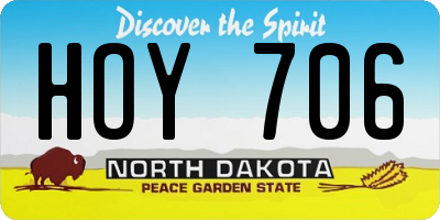 ND license plate HOY706