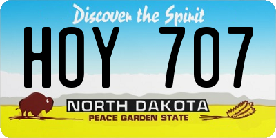 ND license plate HOY707