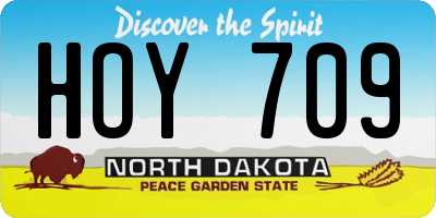 ND license plate HOY709