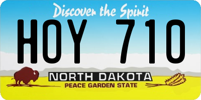 ND license plate HOY710