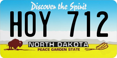 ND license plate HOY712