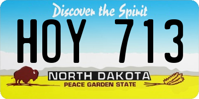 ND license plate HOY713