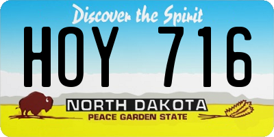 ND license plate HOY716
