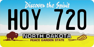 ND license plate HOY720