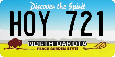 ND license plate HOY721