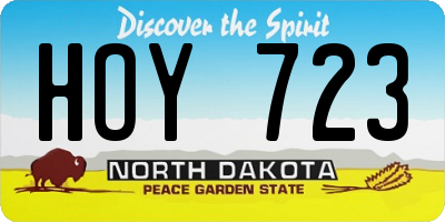 ND license plate HOY723