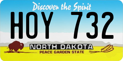 ND license plate HOY732