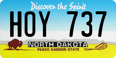 ND license plate HOY737