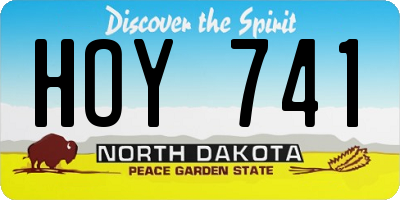 ND license plate HOY741