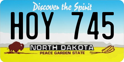 ND license plate HOY745