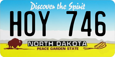 ND license plate HOY746