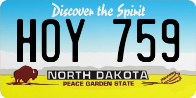 ND license plate HOY759