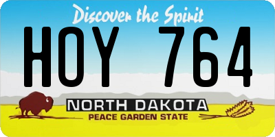 ND license plate HOY764
