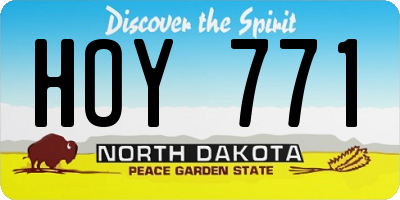 ND license plate HOY771