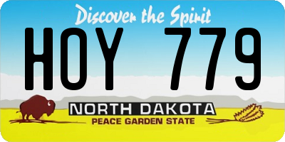 ND license plate HOY779