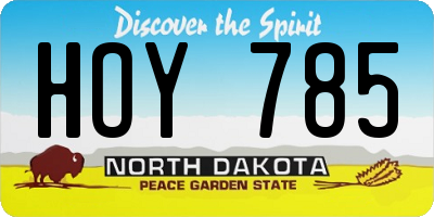 ND license plate HOY785