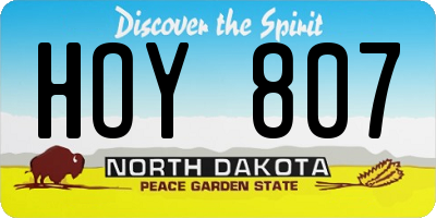ND license plate HOY807