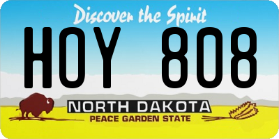 ND license plate HOY808