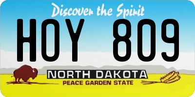 ND license plate HOY809
