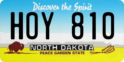 ND license plate HOY810