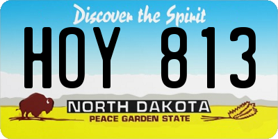 ND license plate HOY813