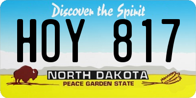 ND license plate HOY817