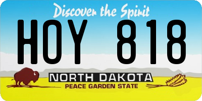 ND license plate HOY818