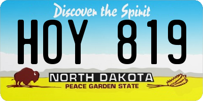 ND license plate HOY819