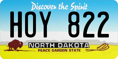 ND license plate HOY822