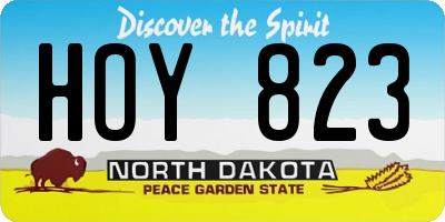 ND license plate HOY823