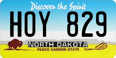 ND license plate HOY829
