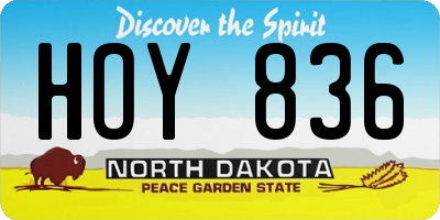 ND license plate HOY836