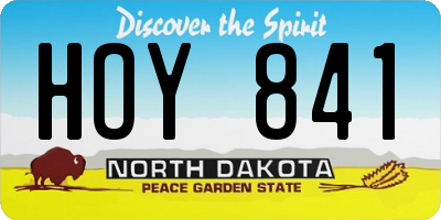 ND license plate HOY841