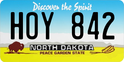 ND license plate HOY842