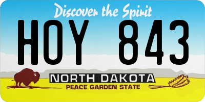 ND license plate HOY843
