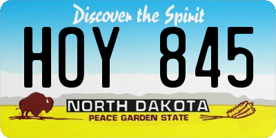 ND license plate HOY845