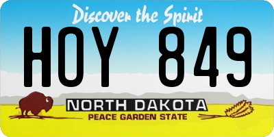 ND license plate HOY849