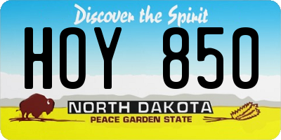 ND license plate HOY850