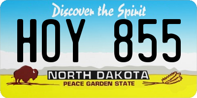 ND license plate HOY855