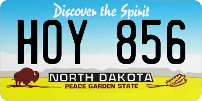 ND license plate HOY856