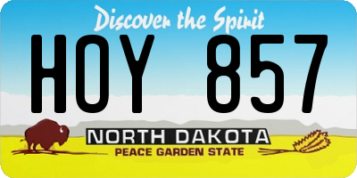 ND license plate HOY857